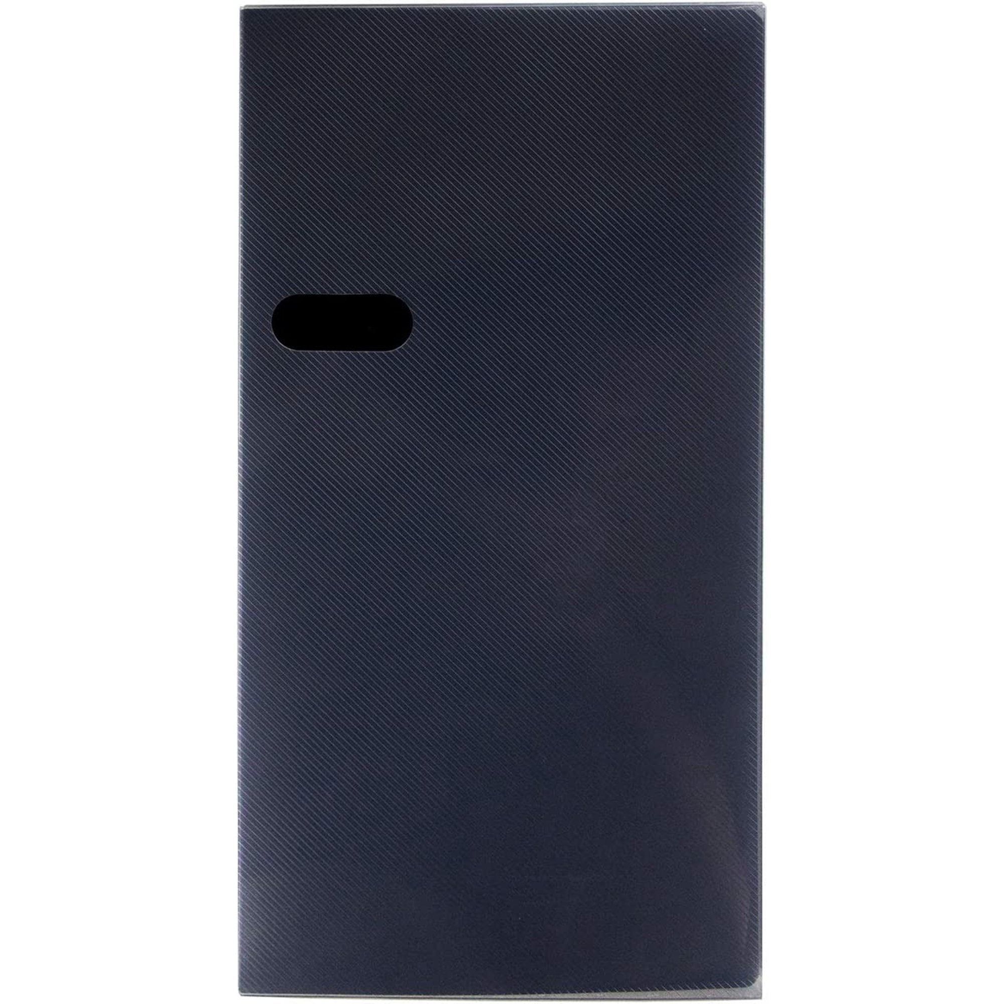 Front view of the black textured album cover